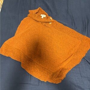 Women's Orange Sweater with Button Detail